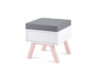 DINAVI Stolik z siedziskiem biały matowy/buk olejowany/szary - zdjęcie 2