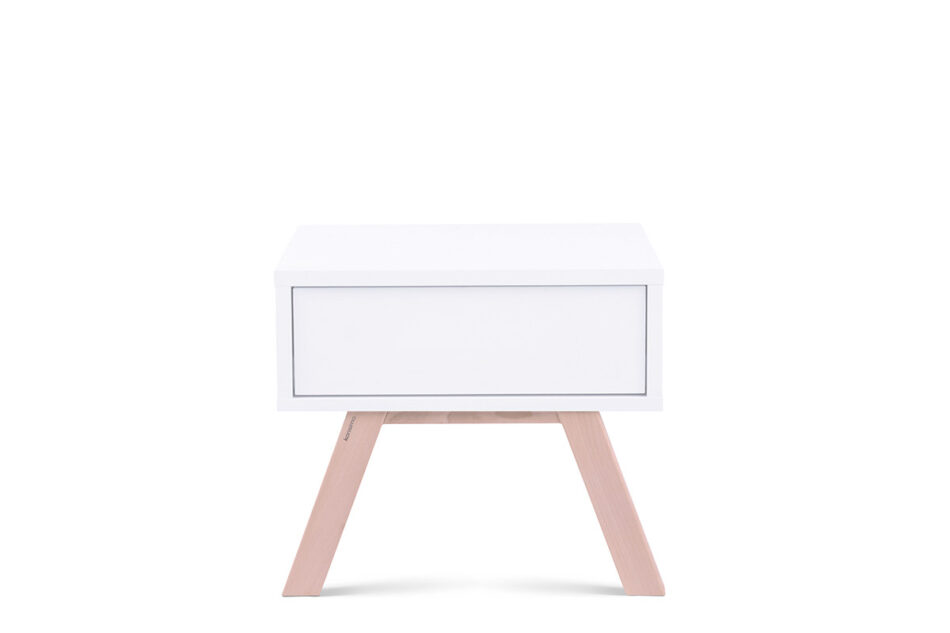 DINAVI Stolik z siedziskiem biały matowy/buk olejowany/szary - zdjęcie 3