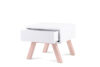 DINAVI Stolik z siedziskiem biały matowy/buk olejowany/szary - zdjęcie 5