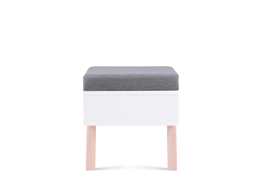 DINAVI Stolik z siedziskiem biały matowy/buk olejowany/szary - zdjęcie 2