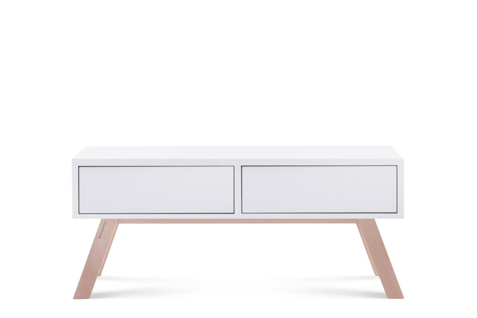 DINAVI Stolik z siedziskiem biały matowy/buk olejowany/szary - zdjęcie 7