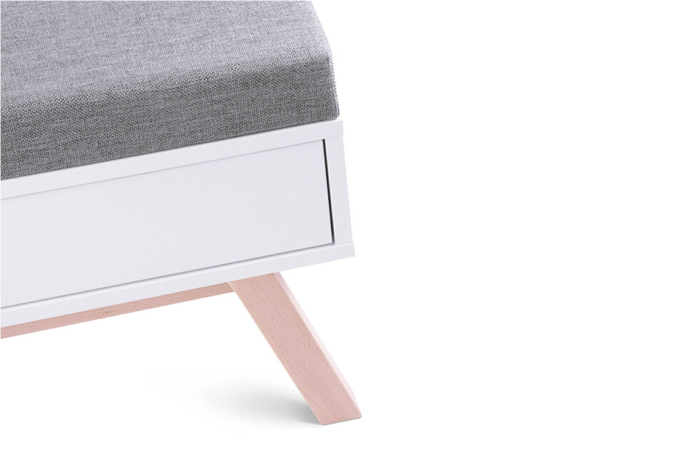 DINAVI Stolik z siedziskiem biały matowy/buk olejowany/szary - zdjęcie 5