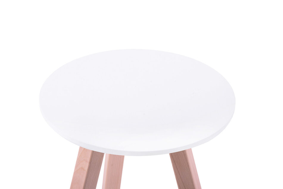 INES Stolik kawowy biały matowy/buk olejowany - zdjęcie 2