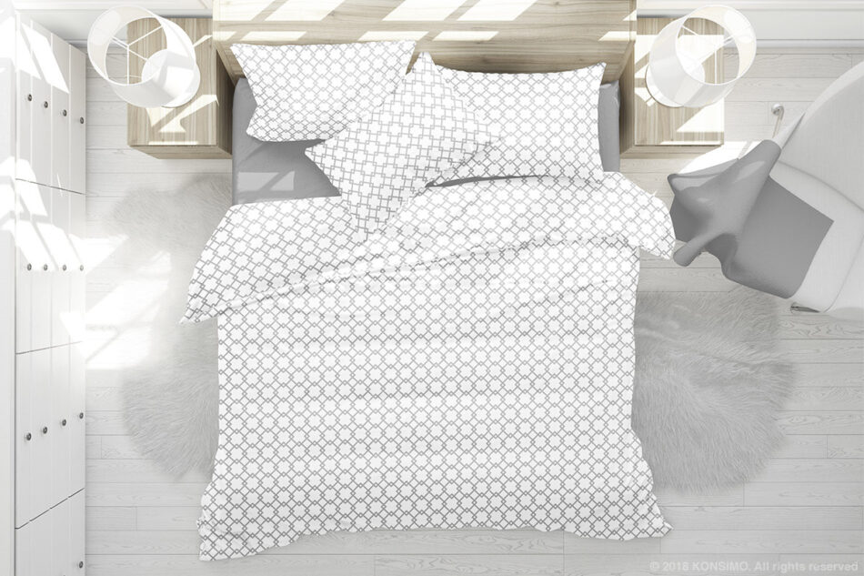 RENA Komplet pościeli z bawełny biały/szary - zdjęcie 2