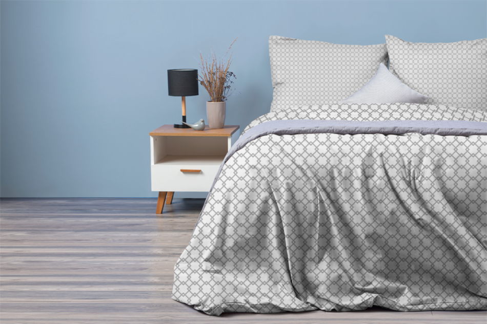 RENA Komplet pościeli z bawełny biały/szary - zdjęcie 7