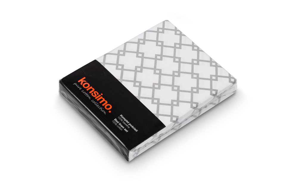 RENA Komplet pościeli z bawełny biały/szary - zdjęcie 6