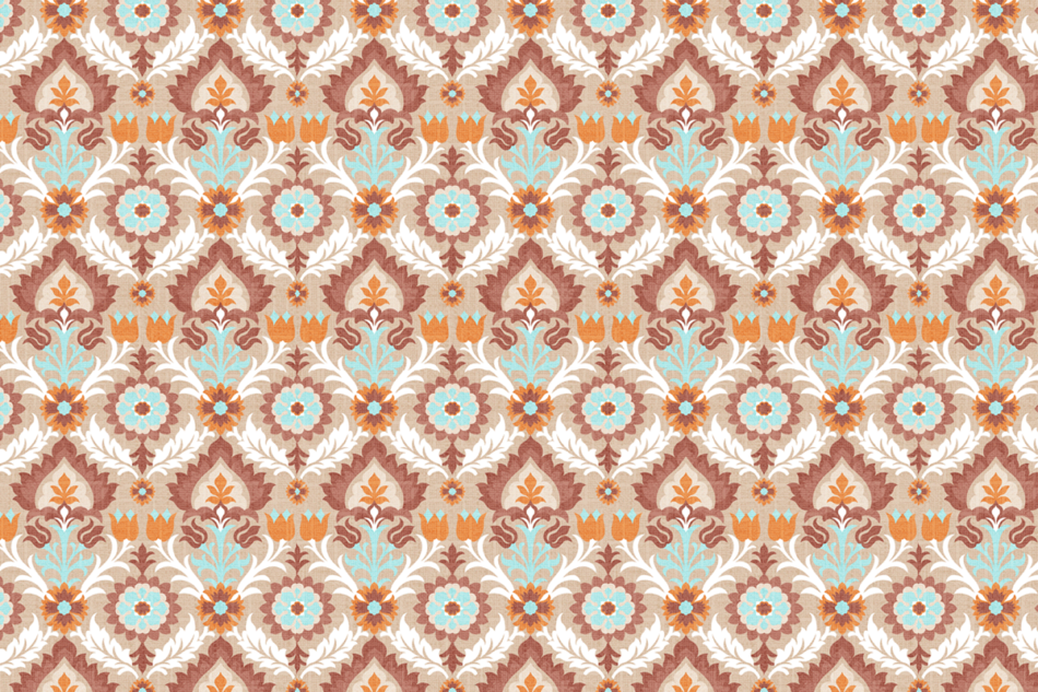 TADOR Komplet pościeli z bawełny jasny brąz/turkusowy/pomarańczowy - zdjęcie 2