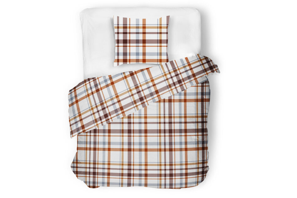 KOBES Komplet pościeli z bawełny biały/pomarańczowy/niebieski - zdjęcie 1