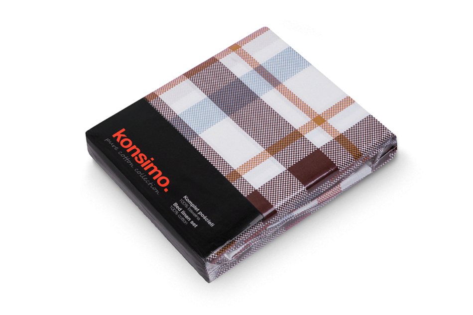 KOBES Komplet pościeli z bawełny biały/pomarańczowy/niebieski - zdjęcie 6