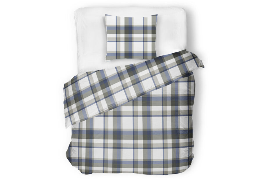 EMYS Komplet pościeli z bawełny niebieski/szary - zdjęcie 1