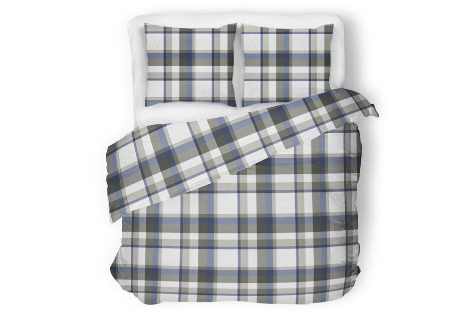 EMYS Komplet pościeli z bawełny niebieski/szary - zdjęcie 1