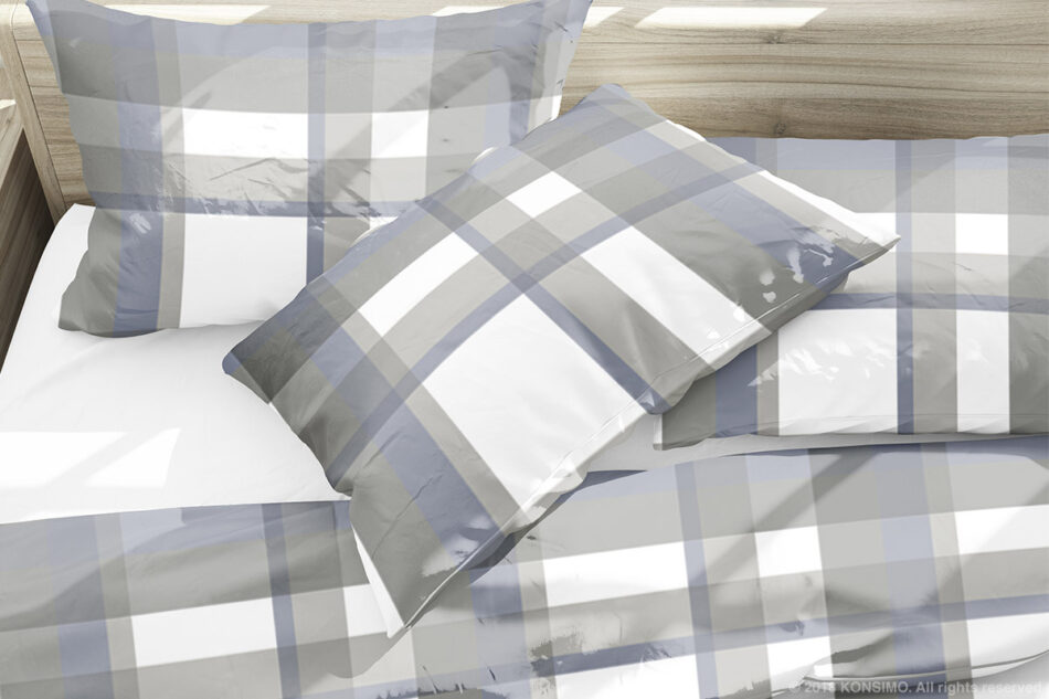 EMYS Komplet pościeli z bawełny niebieski/szary - zdjęcie 4