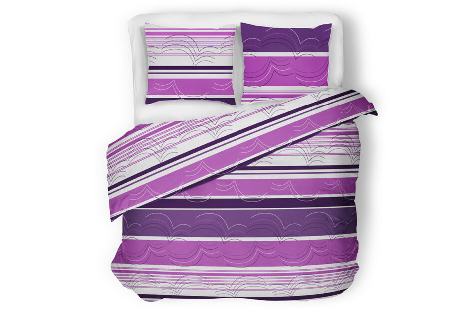 DANAUS Komplet pościeli z bawełny biały/różowy/fioletowy - zdjęcie 1