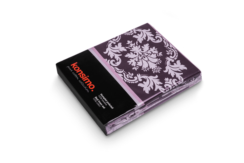 MARECA Komplet pościeli z bawełny satynowej szary/fioletowy - zdjęcie 2