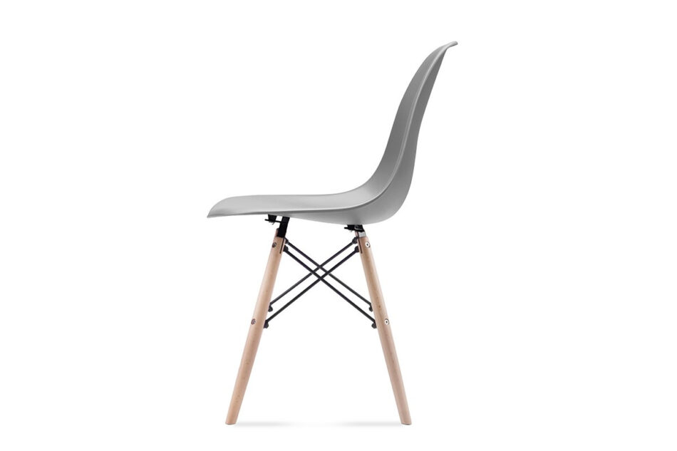 NEREA, FRISK Biały stół skandynawski rozkładany z krzesłami ciemny szary/biały/dąb naturalny - zdjęcie 7