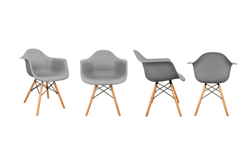 NEREA Zestaw krzesła 4 szt. szary - zdjęcie 1