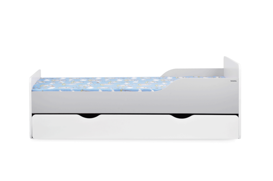 PABIS Łóżko z materacem dla dziecka szare biały/szary - zdjęcie 0