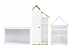 PABIS, ZYGIO, https://dev1-mda.konsimo.pl/kolekcja/pabis-zygio/ Zestaw meble do pokoju dziecka zielone 4 elementy biały/zielony - zdjęcie