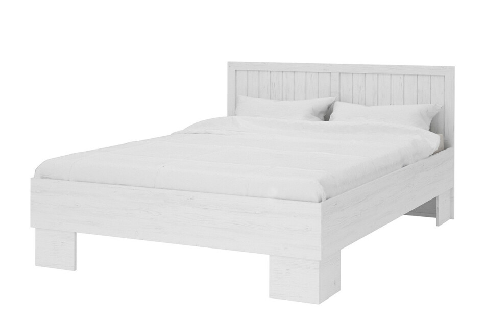 LEMAS Łóżko ze stelażem biały/ciemny dąb - zdjęcie