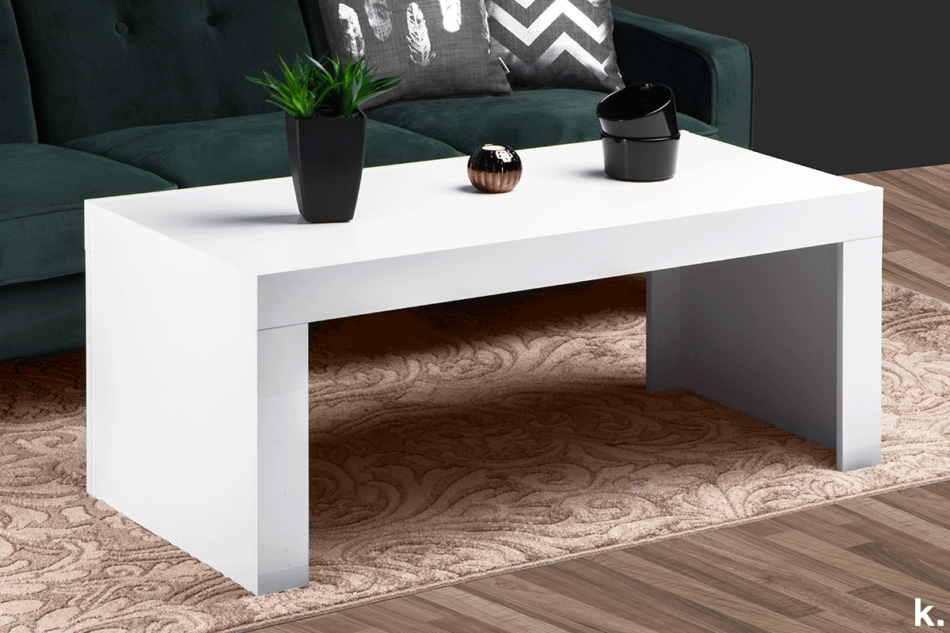 EMPROS Stolik kawowy biały połysk - zdjęcie 1