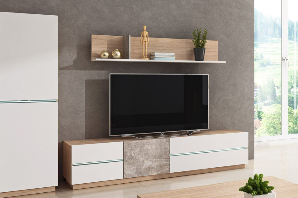 FRIGI Półka wisząca biały/dąb - zdjęcie 1