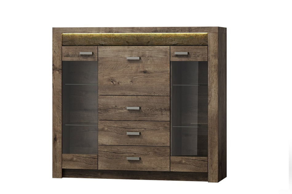 ALGORI Komoda z witryną jesion ciemny - zdjęcie 0