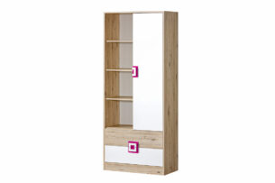 CAMBI, https://dev1-mda.konsimo.pl/kolekcja/cambi/ Regał biały/jasny dąb/różowy - zdjęcie