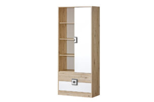 CAMBI, https://dev1-mda.konsimo.pl/kolekcja/cambi/ Regał biały/jasny dąb/szary - zdjęcie