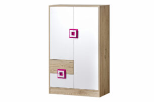 CAMBI, https://dev1-mda.konsimo.pl/kolekcja/cambi/ Komoda biały/jasny dąb/różowy - zdjęcie