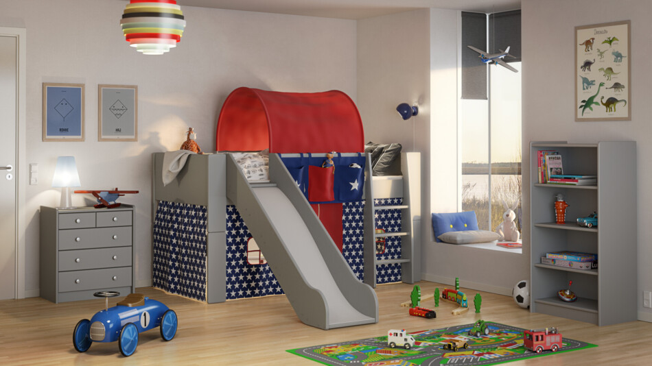 STEENS FOR KIDS Łóżko ze zjeżdżalnią sosna naturalna - zdjęcie 3