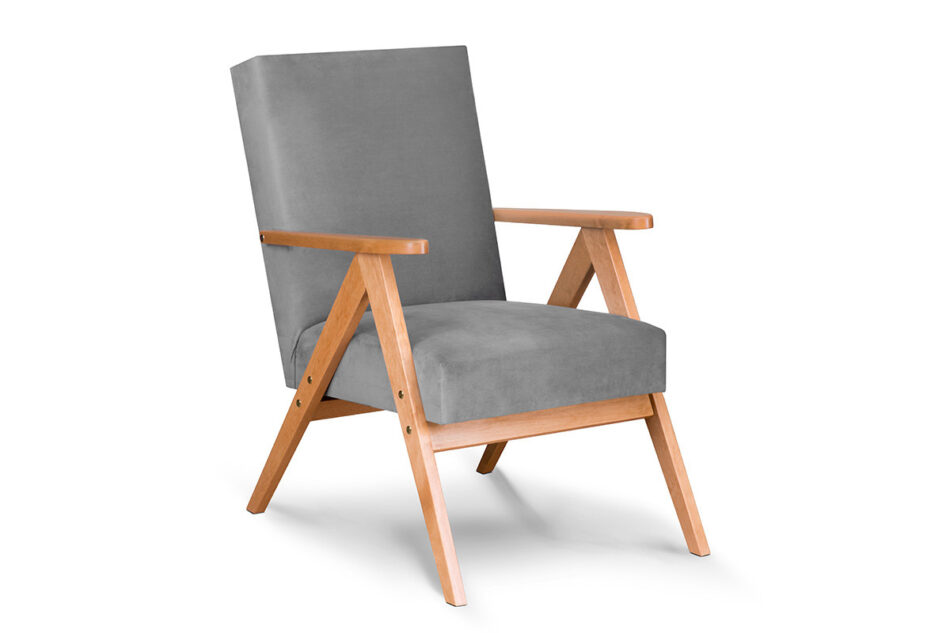 NASET Fotel szary/jasny dąb - zdjęcie 1