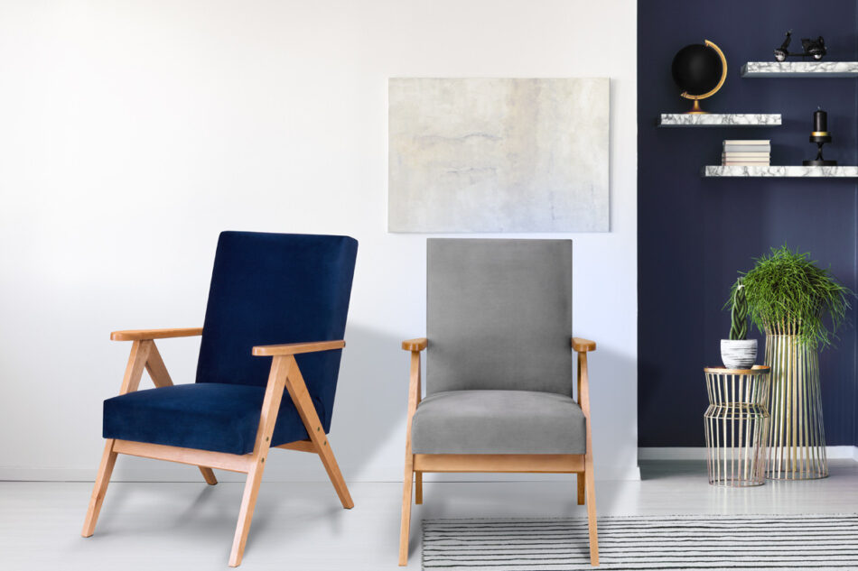 NASET Fotel szary/jasny dąb - zdjęcie 2