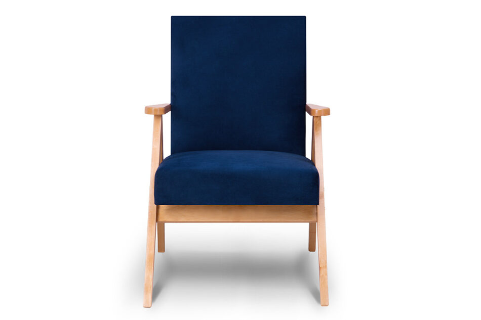 NASET Fotel granatowy/jasny dąb - zdjęcie 0