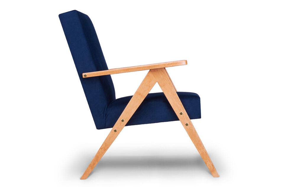 NASET Fotel granatowy/jasny dąb - zdjęcie 3