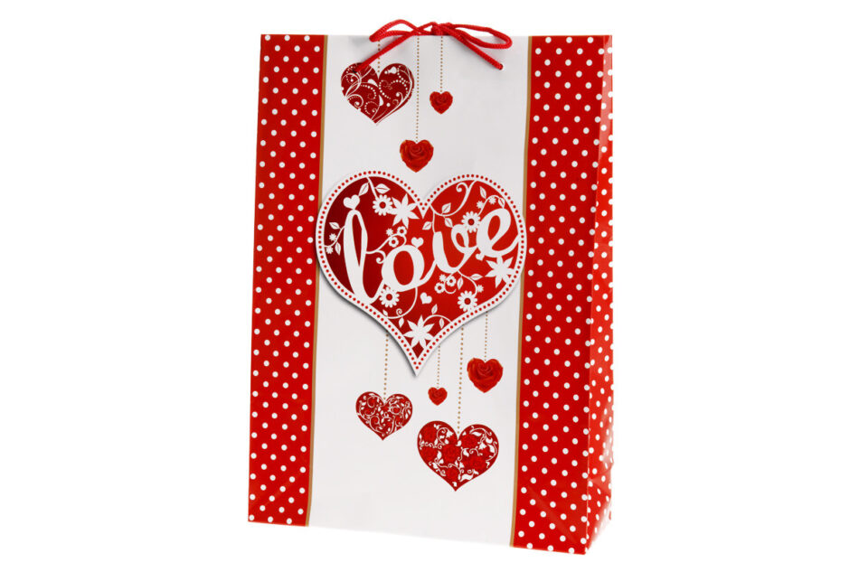 HERTIS Torebka prezentowa biały/czerwony - zdjęcie 0