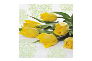PRIMAVI, https://dev1-mda.konsimo.pl/kolekcja/primavi/ Serwetka biały/żółty/zielony - zdjęcie