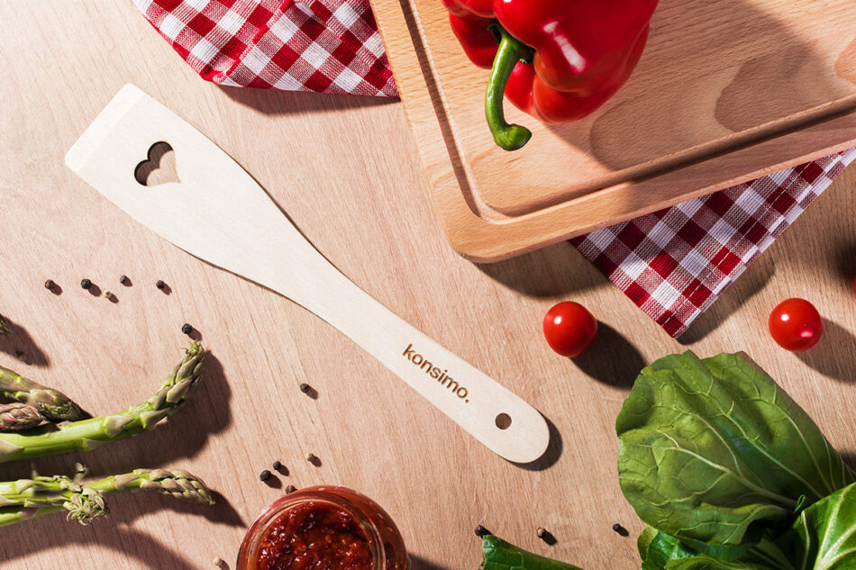 ACEROS Łopatka kuchenna Serce brązowy - zdjęcie 1