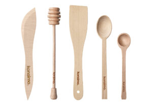 CUCINIS, https://dev1-mda.konsimo.pl/kolekcja/cucinis/ Komplet przyborów kuchennych 5 el. brązowy - zdjęcie