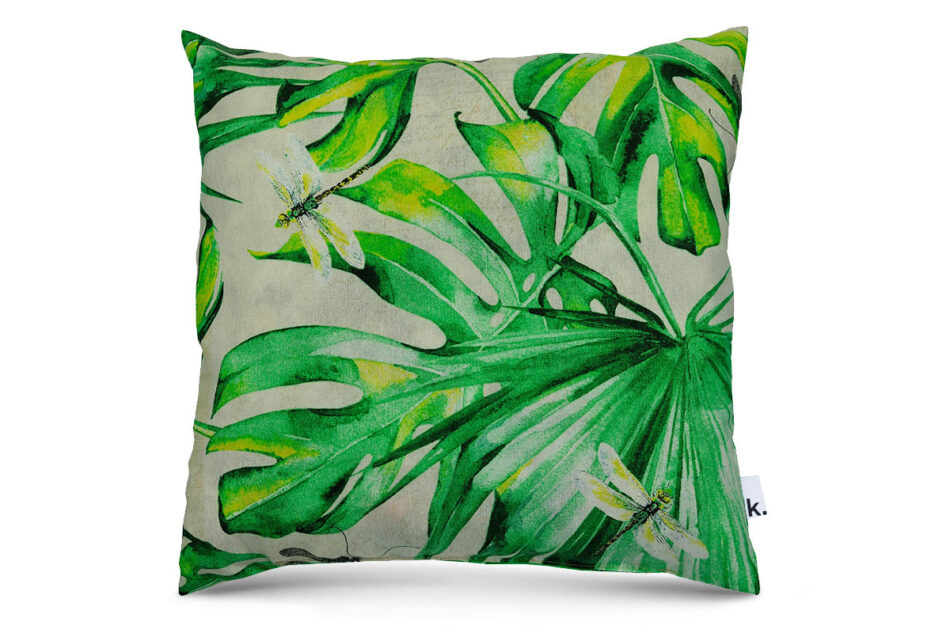 MONTERI Poszewka na poduszkę zielony/biały - zdjęcie