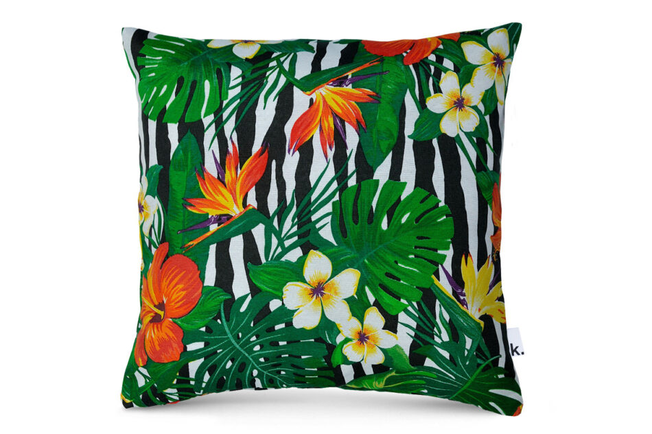 MONTERI Poszewka na poduszkę zielony/biały/czarny/pomarańczowy - zdjęcie