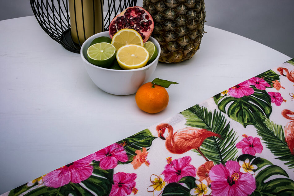 MONTERI Serweta biały/zielony/różowy - zdjęcie 1