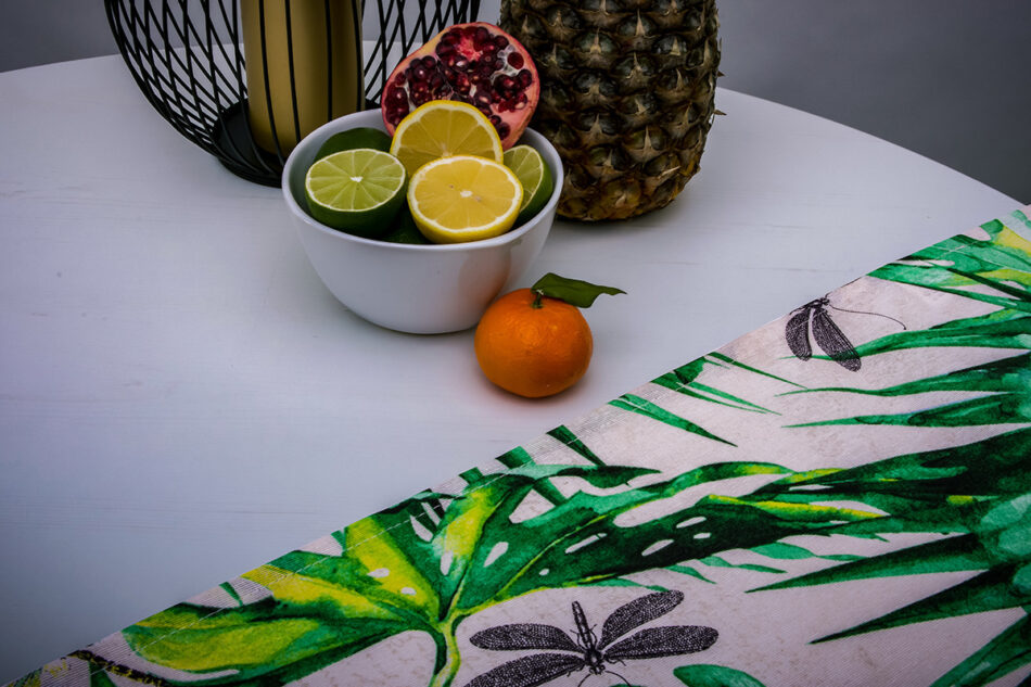 MONTERI Bieżnik zielony/biały - zdjęcie 1