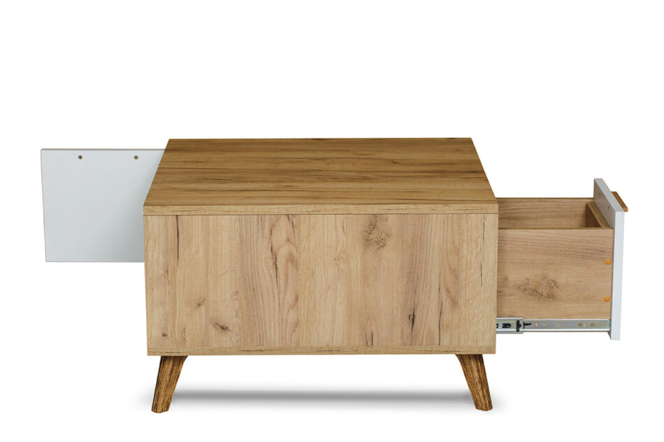 SKADI Stolik kawowy dąb/biały - zdjęcie 2