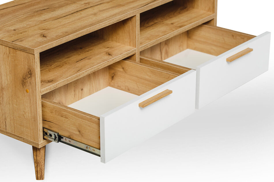 SKADI Szafka RTV dąb/biały - zdjęcie 1