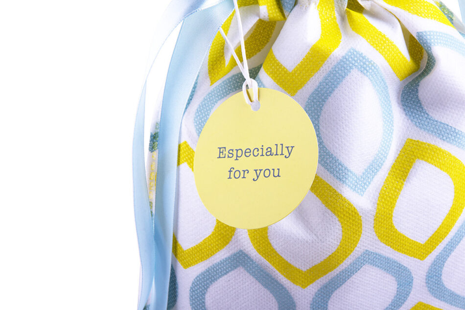 MUGGIS Worek ozdobny biały/zielony/żółty - zdjęcie 2