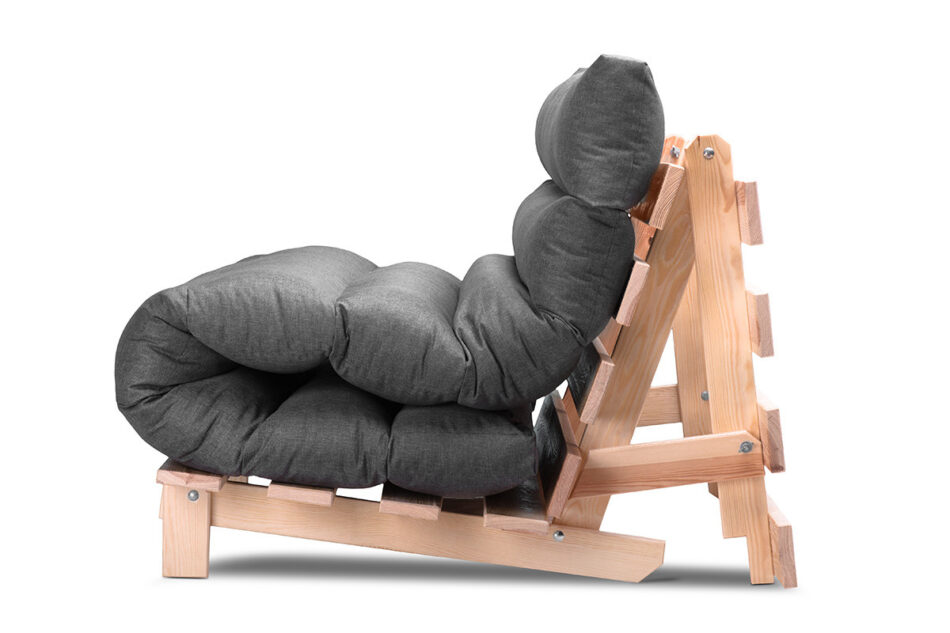FUTURI Sofa futon szary/brązowy - zdjęcie 3