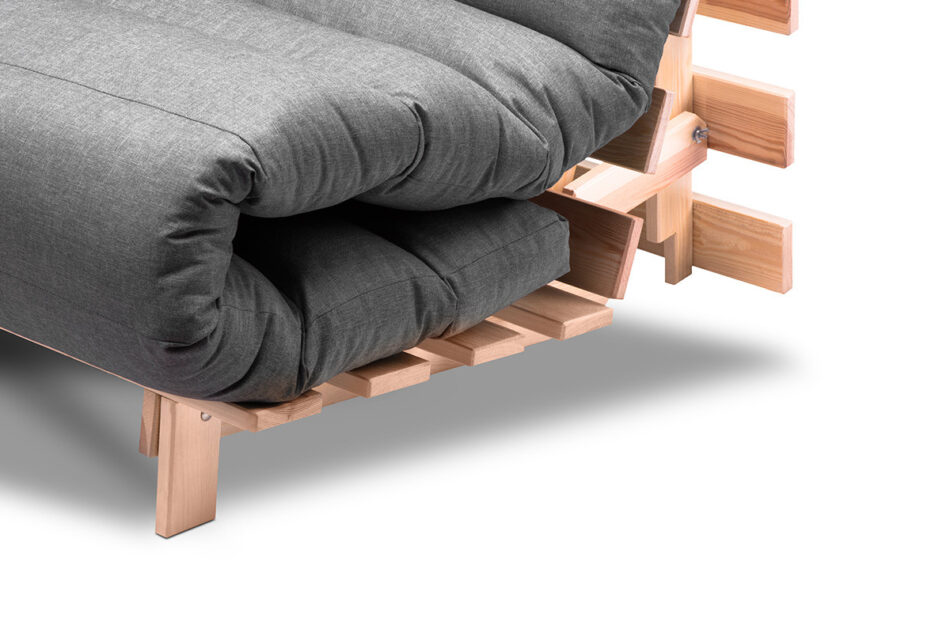 FUTURI Sofa futon szary/brązowy - zdjęcie 6
