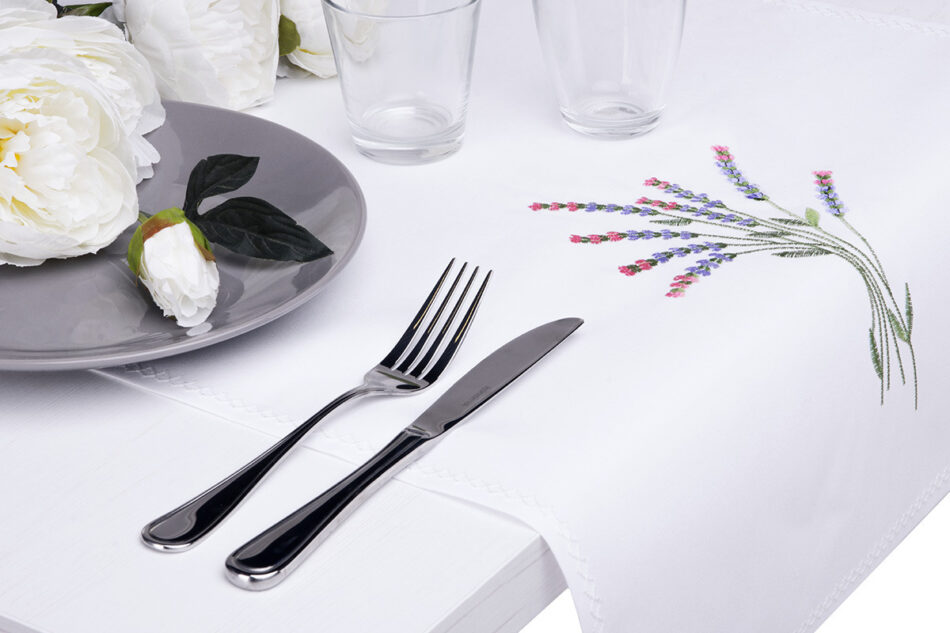  Bieżnik plamoodporny biały/zielony/czerwony/fioletowy - zdjęcie 2