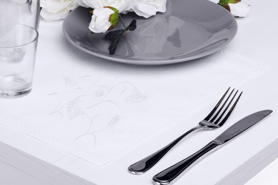 ASTERI Bieżnik plamoodporny biały - zdjęcie 2