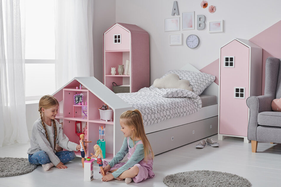 MIRUM Łóżko domek szary biały/szary - zdjęcie 7